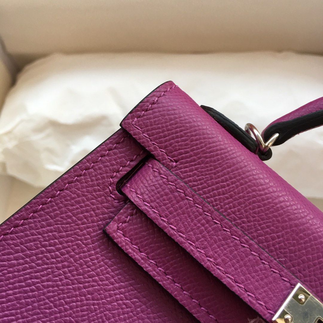 Hermes Kelly Mini II Bag 19CM In Anemone Epsom Leather